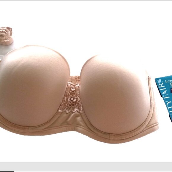 Vanity Fair Women's BRA 34C NEW Beauty Back Smoothing Strapless Beige - Picture 1 of 14